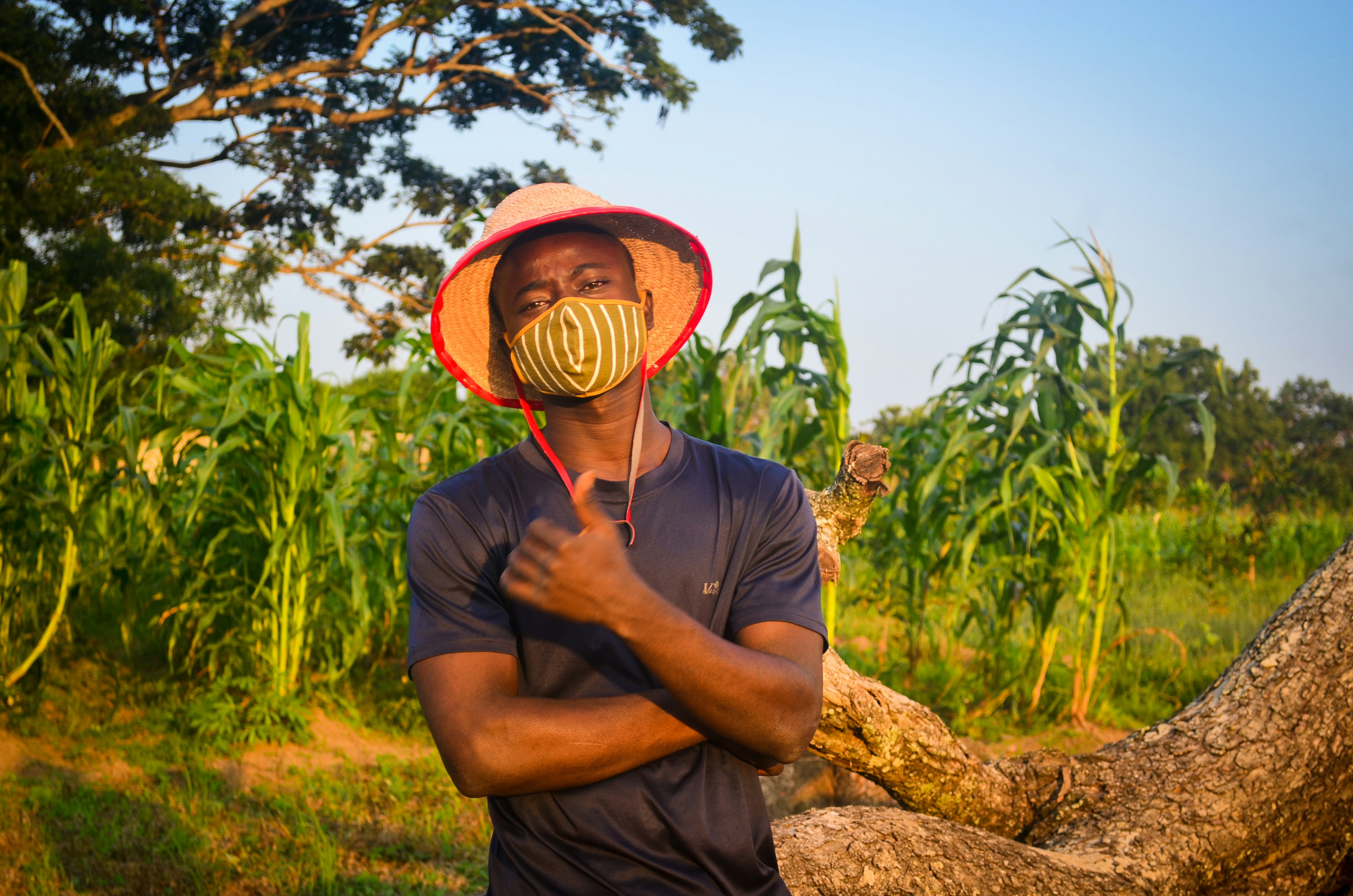 Farmer standing in a Nigerian field